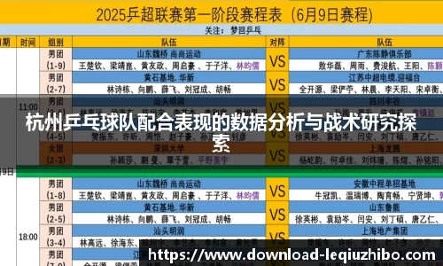 杭州乒乓球队配合表现的数据分析与战术研究探索